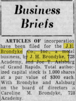 Downtowner Motel - Jan 30 1961 Article (newer photo)